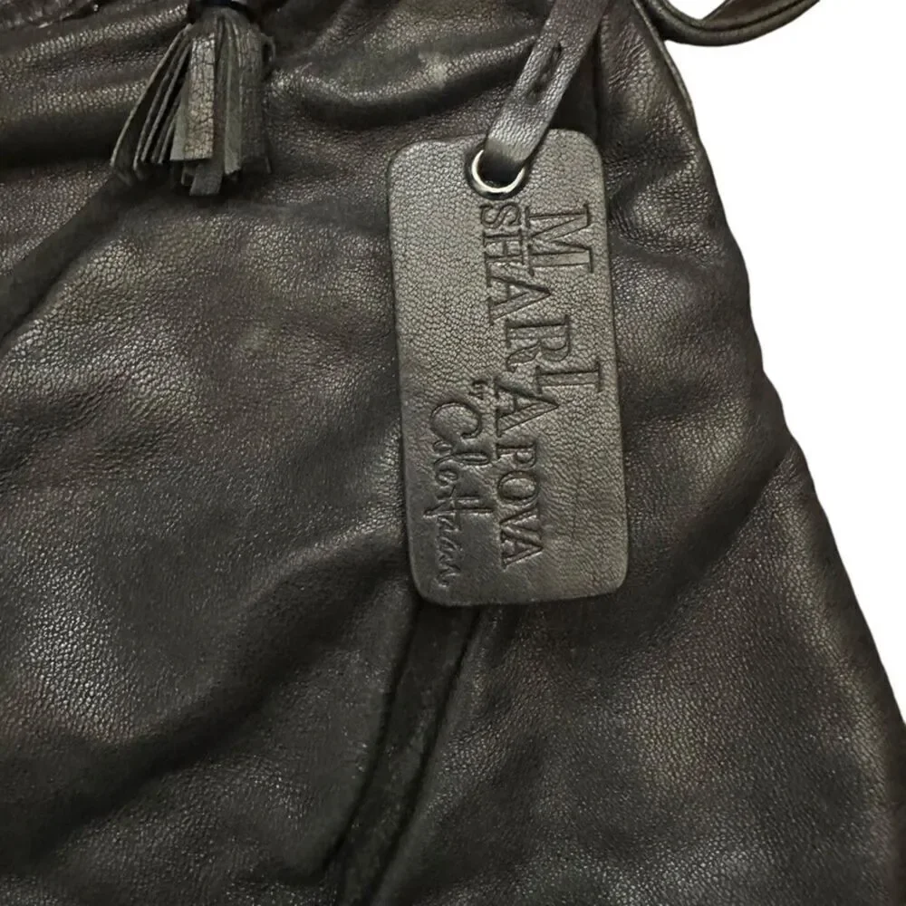Cole Haan x Maria Sharapova Leather Women's Hobo Bag Black‎ Chain Strap Moto